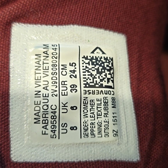 CONVERSE ALL-STAR BREA MAROON HI- TOP SNEAKERS WITH STRAP. SIZE 8 - Picture 3 of 11